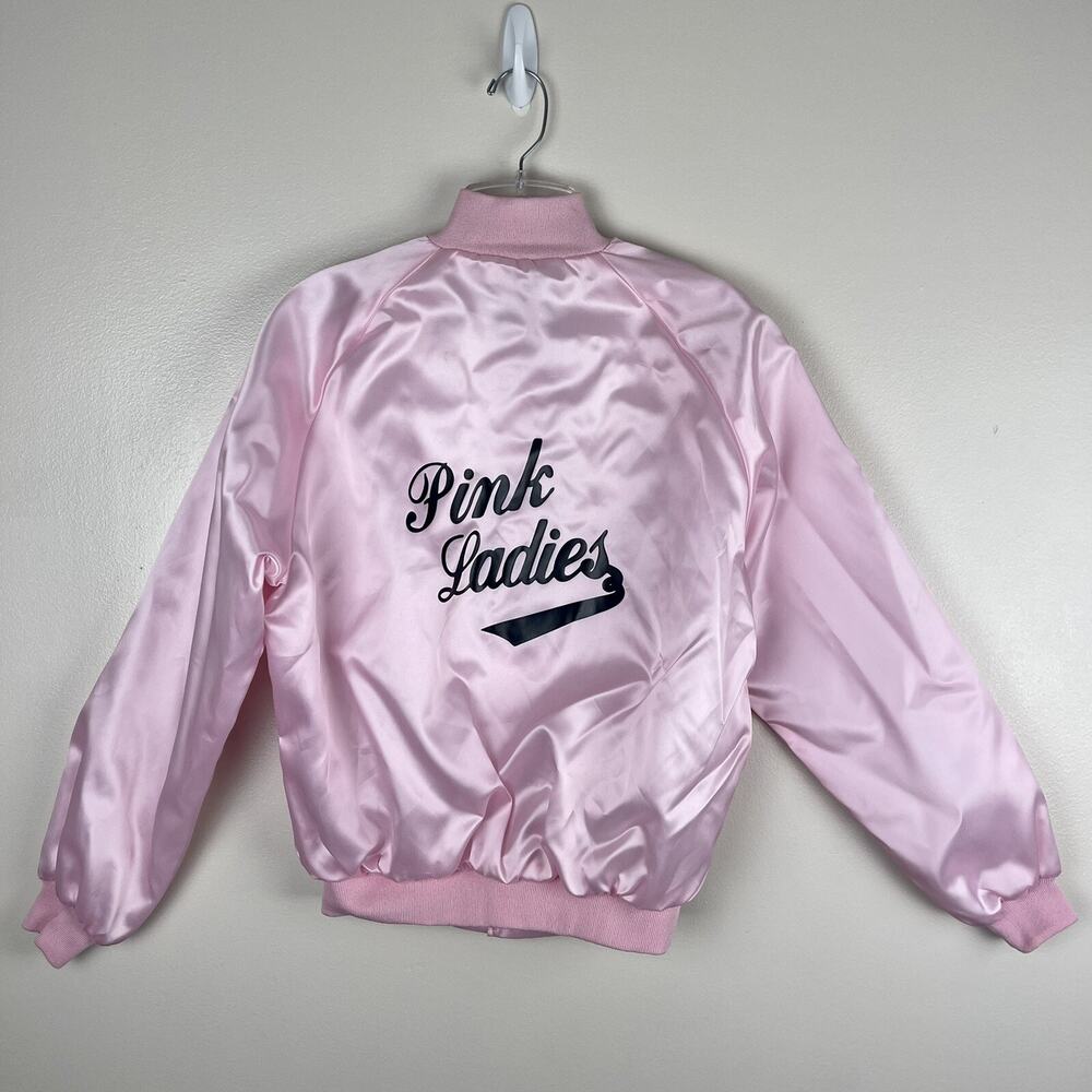 Vintage Youth Size L ASW Satin Jacket Pink Ladies Pink Black
